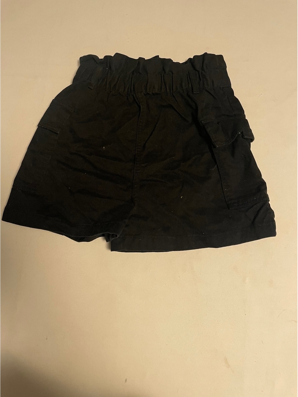 H&M Black Paperbag Waist Cargo Shorts Size 2